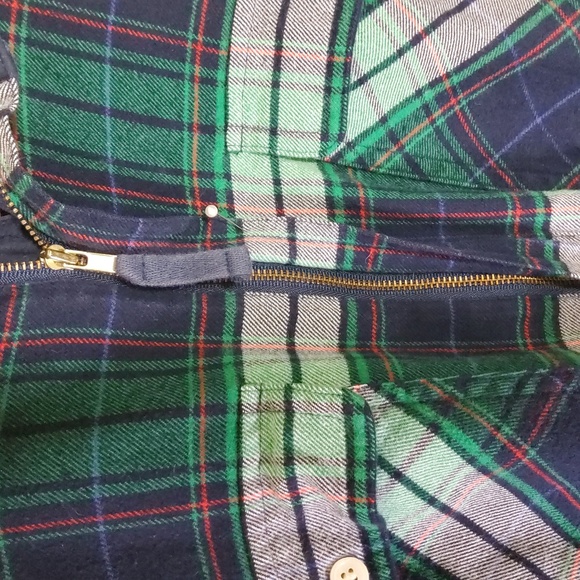 J. Crew Navy and Green Plaid Shirt Size M - Picture 4 of 8